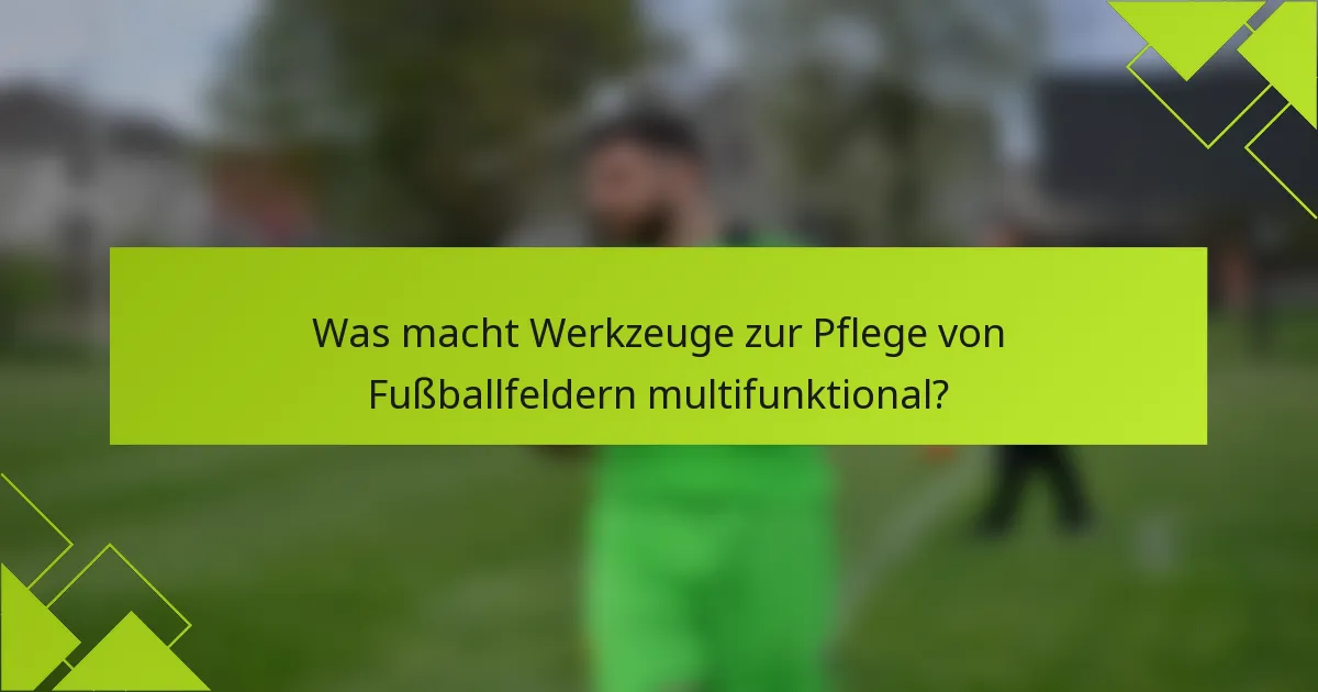 Was macht Werkzeuge zur Pflege von Fußballfeldern multifunktional?