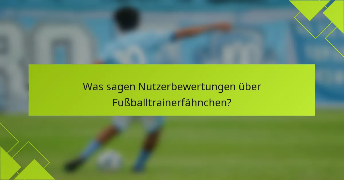 Was sagen Nutzerbewertungen über Fußballtrainerfähnchen?