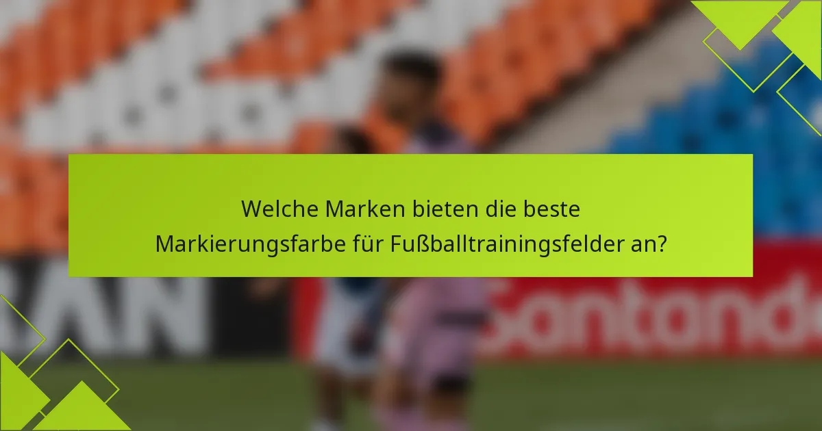 Welche Marken bieten die beste Markierungsfarbe für Fußballtrainingsfelder an?