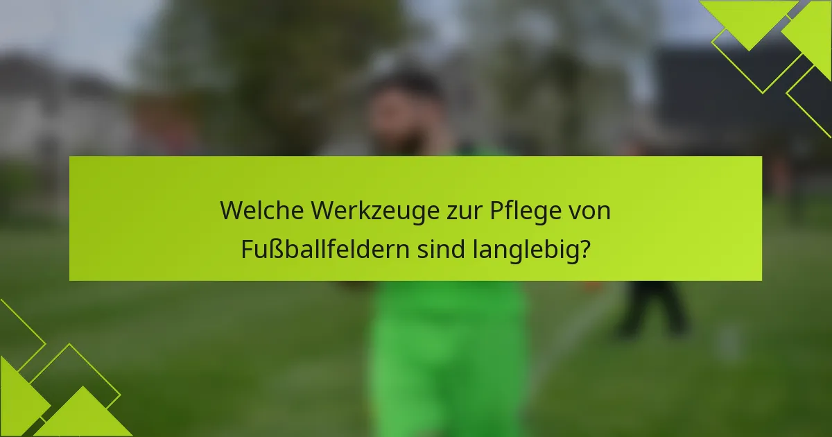 Welche Werkzeuge zur Pflege von Fußballfeldern sind langlebig?