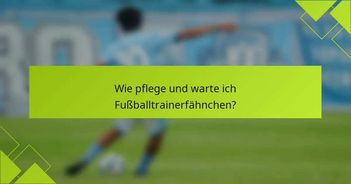 Wie pflege und warte ich Fußballtrainerfähnchen?