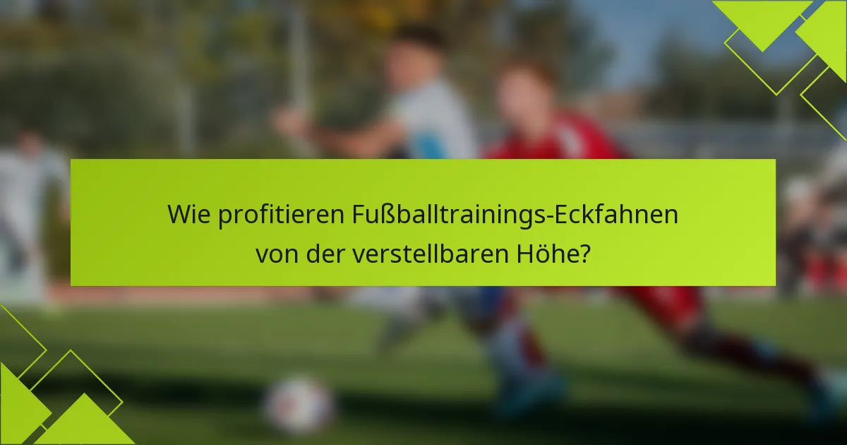 Wie profitieren Fußballtrainings-Eckfahnen von der verstellbaren Höhe?